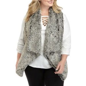 Draped Faux Fur Vest